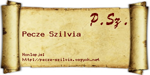 Pecze Szilvia névjegykártya