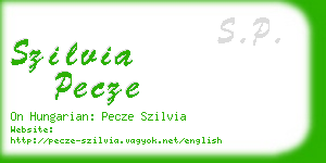 szilvia pecze business card